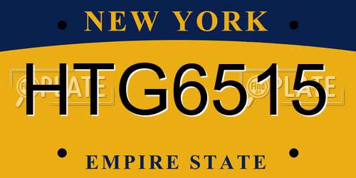 HTG6515 New York License Plate