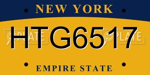 HTG6517 New York License Plate