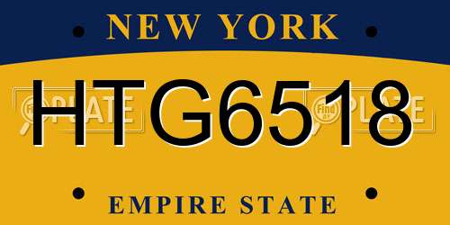 HTG6518 New York License Plate