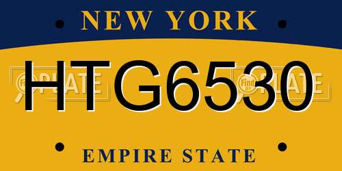 HTG6530 New York License Plate