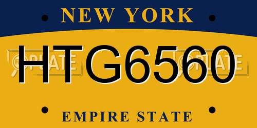 HTG6560 New York License Plate