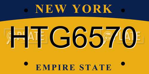 HTG6570 New York License Plate