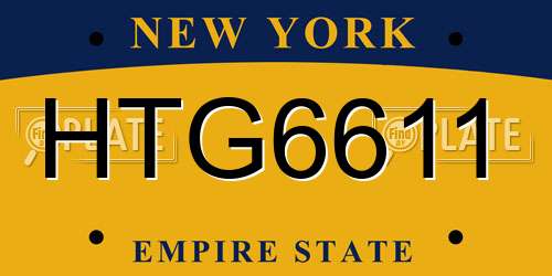 HTG6611 New York License Plate