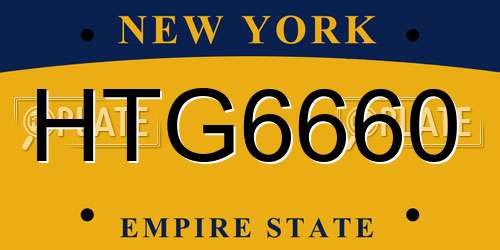 HTG6660 New York License Plate