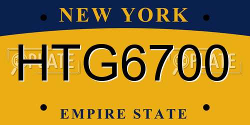 HTG6700 New York License Plate