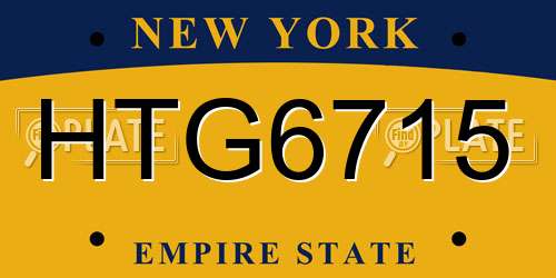 HTG6715 New York License Plate