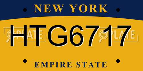 HTG6717 New York License Plate