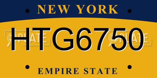 HTG6750 New York License Plate