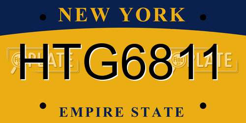 HTG6811 New York License Plate