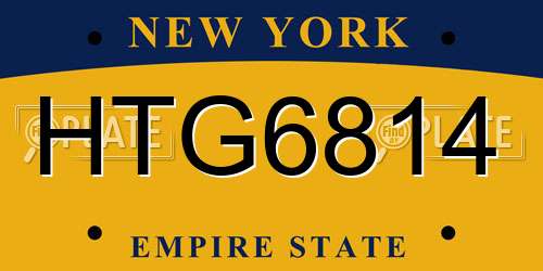 HTG6814 New York License Plate