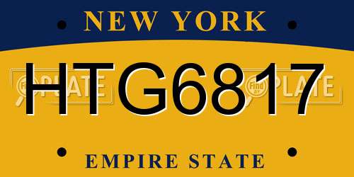 HTG6817 New York License Plate