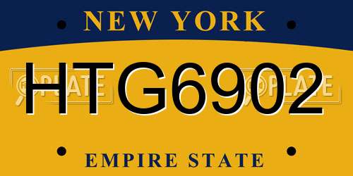 HTG6902 New York License Plate