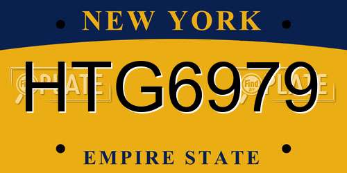 HTG6979 New York License Plate