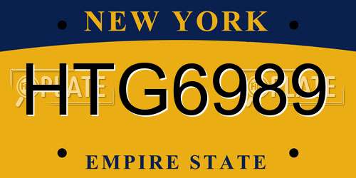 HTG6989 New York License Plate