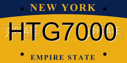 HTG7000 New York License Plate