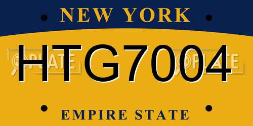 HTG7004 New York License Plate
