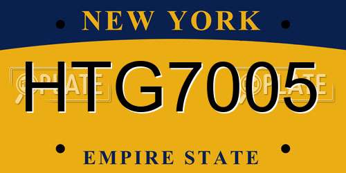 HTG7005 New York License Plate