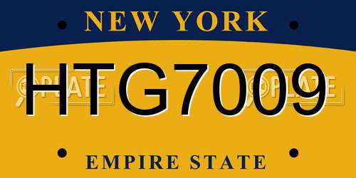 HTG7009 New York License Plate