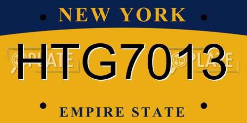 HTG7013 New York License Plate