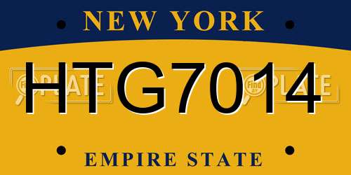 HTG7014 New York License Plate