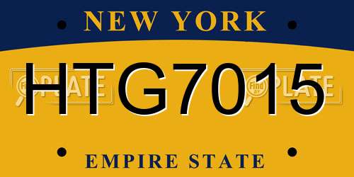 HTG7015 New York License Plate