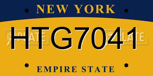 HTG7041 New York License Plate