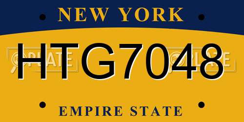 HTG7048 New York License Plate