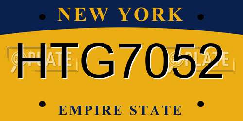 HTG7052 New York License Plate