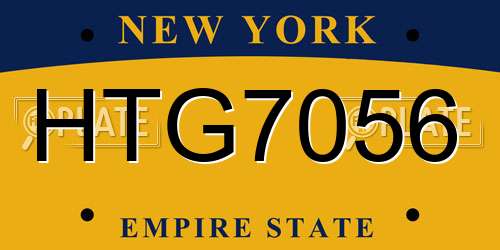 HTG7056 New York License Plate