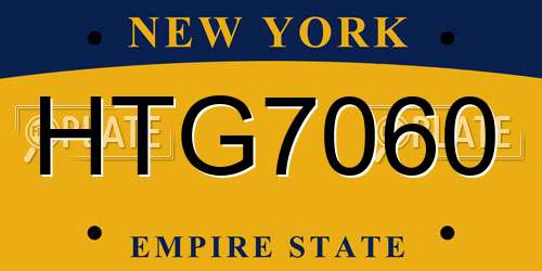 HTG7060 New York License Plate