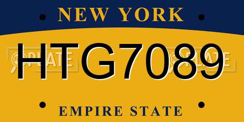 HTG7089 New York License Plate