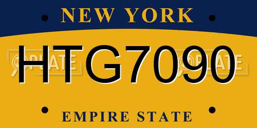 HTG7090 New York License Plate