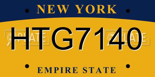 HTG7140 New York License Plate