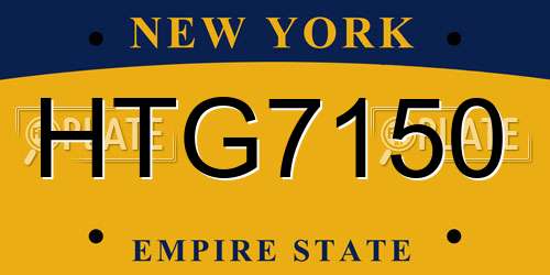HTG7150 New York License Plate