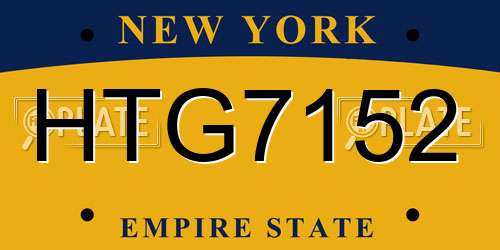 HTG7152 New York License Plate