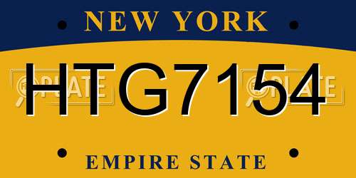 HTG7154 New York License Plate