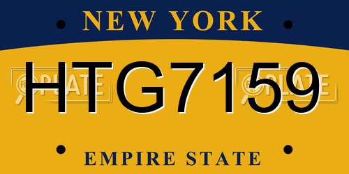 HTG7159 New York License Plate