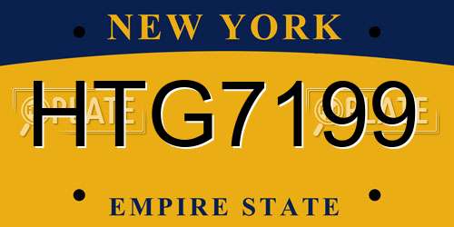 HTG7199 New York License Plate
