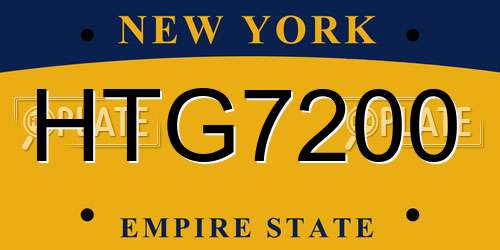 HTG7200 New York License Plate