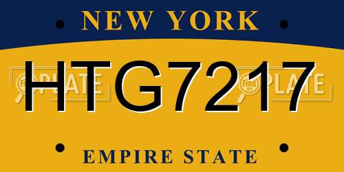 HTG7217 New York License Plate