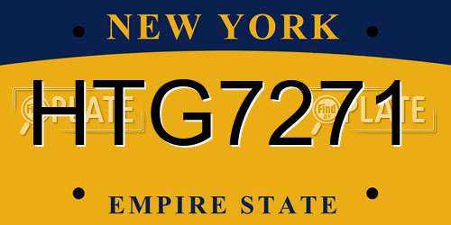 HTG7271 New York License Plate