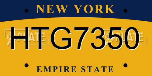 HTG7350 New York License Plate
