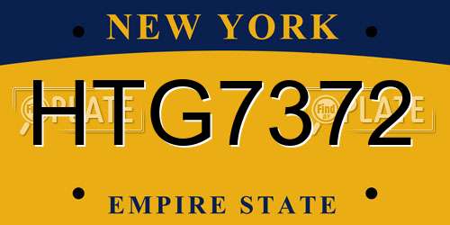 HTG7372 New York License Plate
