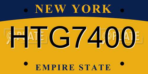HTG7400 New York License Plate