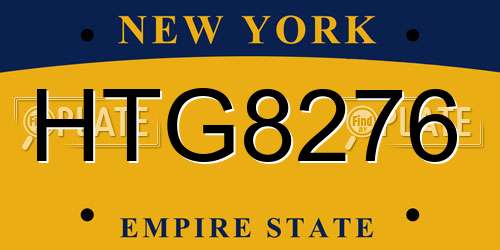 HTG8276 New York License Plate