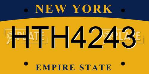 HTH4243 New York License Plate