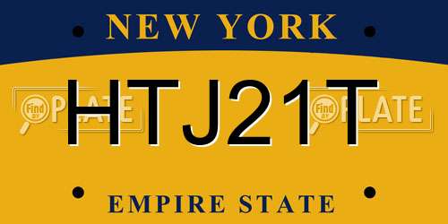 HTJ21T New York License Plate