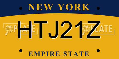 HTJ21Z New York License Plate