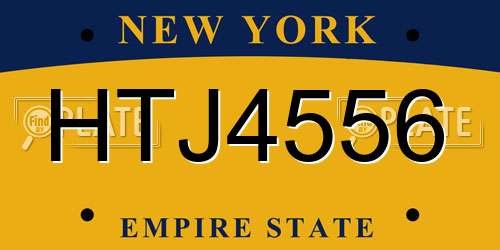 HTJ4556 New York License Plate