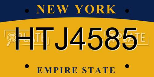 HTJ4585 New York License Plate
